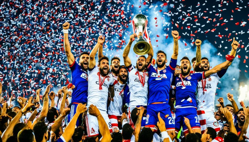 Zamalek SC celebrating their victory in the CAF Champions League
